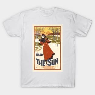 READ THE SUN by Louis Rhead 1896 Maitres De L' Affiche Lithograph Art T-Shirt